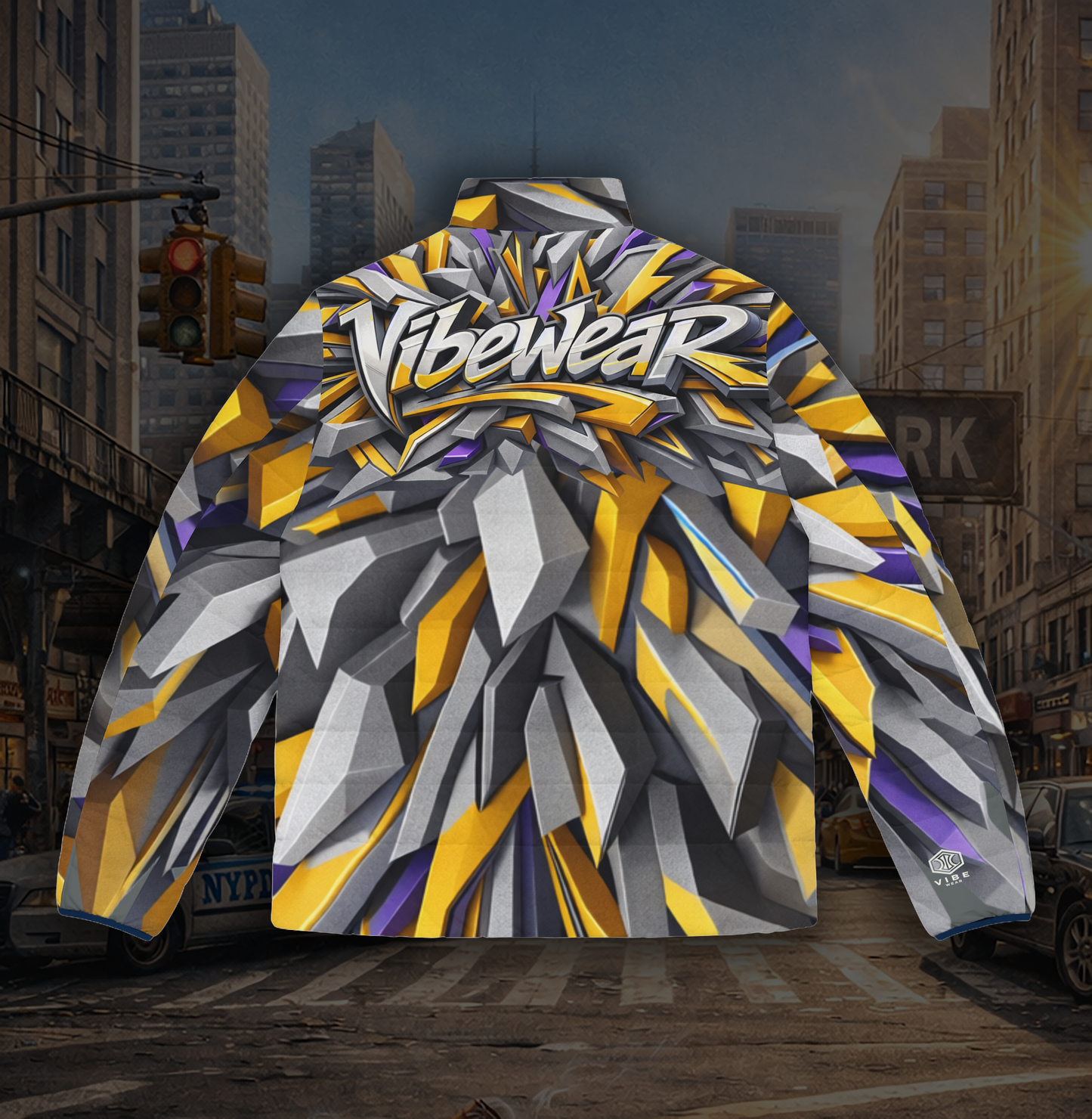 VIBEWEAR - "More Vibes" Men's Puffer Jacket (AOP)