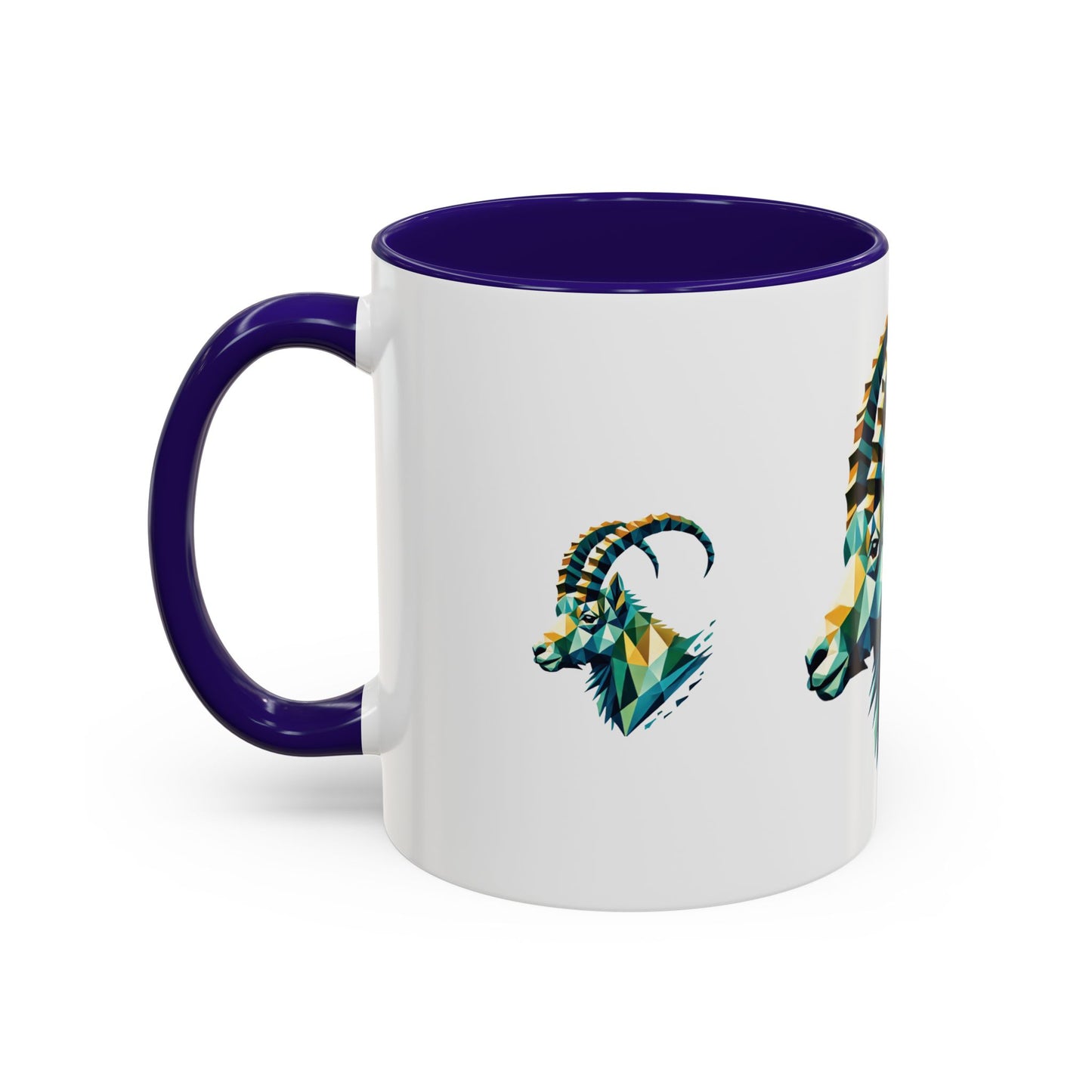 Swiss "Geometric Capricorn" Mug - 11oz & 15oz, Unique Animal Art Coffee Cup for Nature Lovers