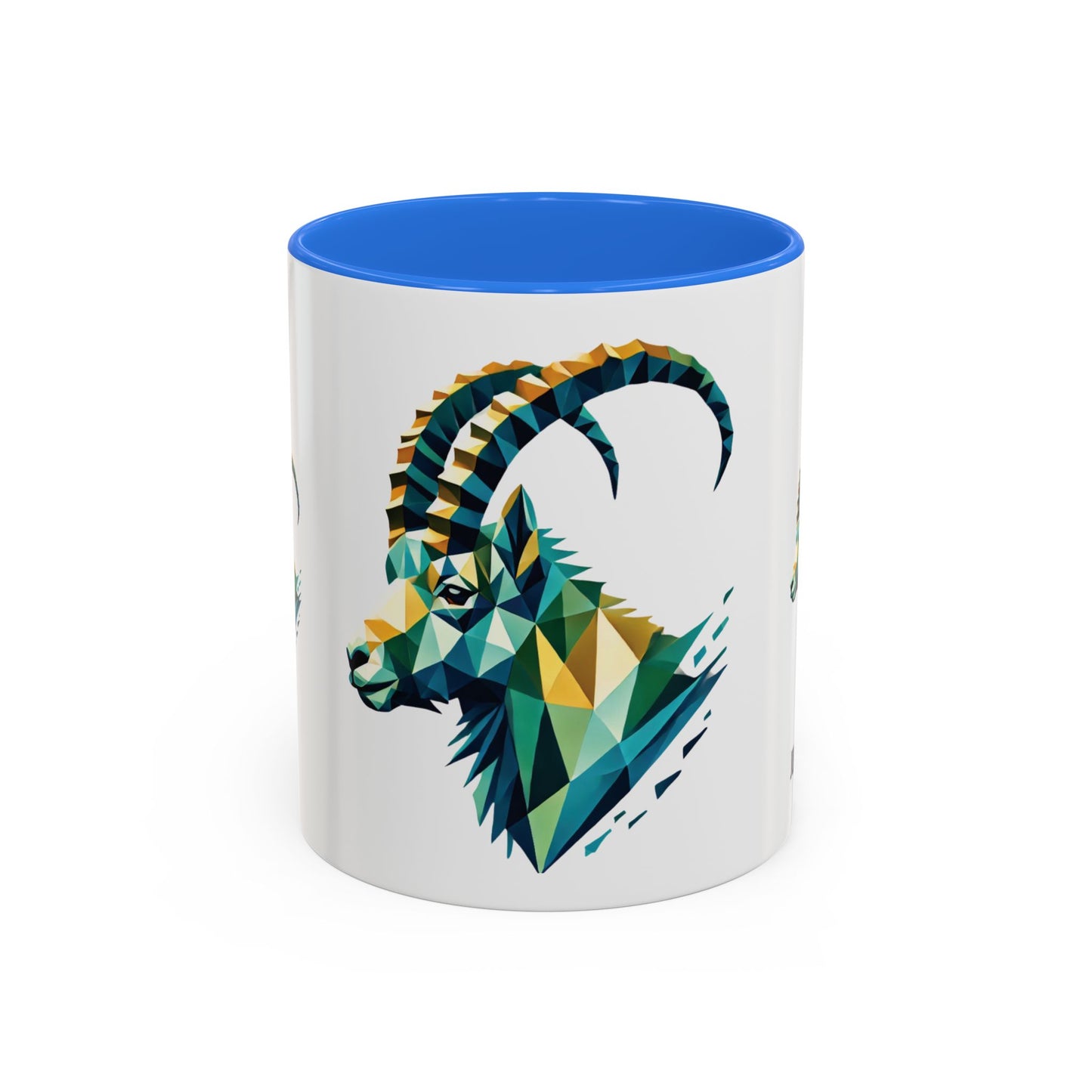 Swiss "Geometric Capricorn" Mug - 11oz & 15oz, Unique Animal Art Coffee Cup for Nature Lovers