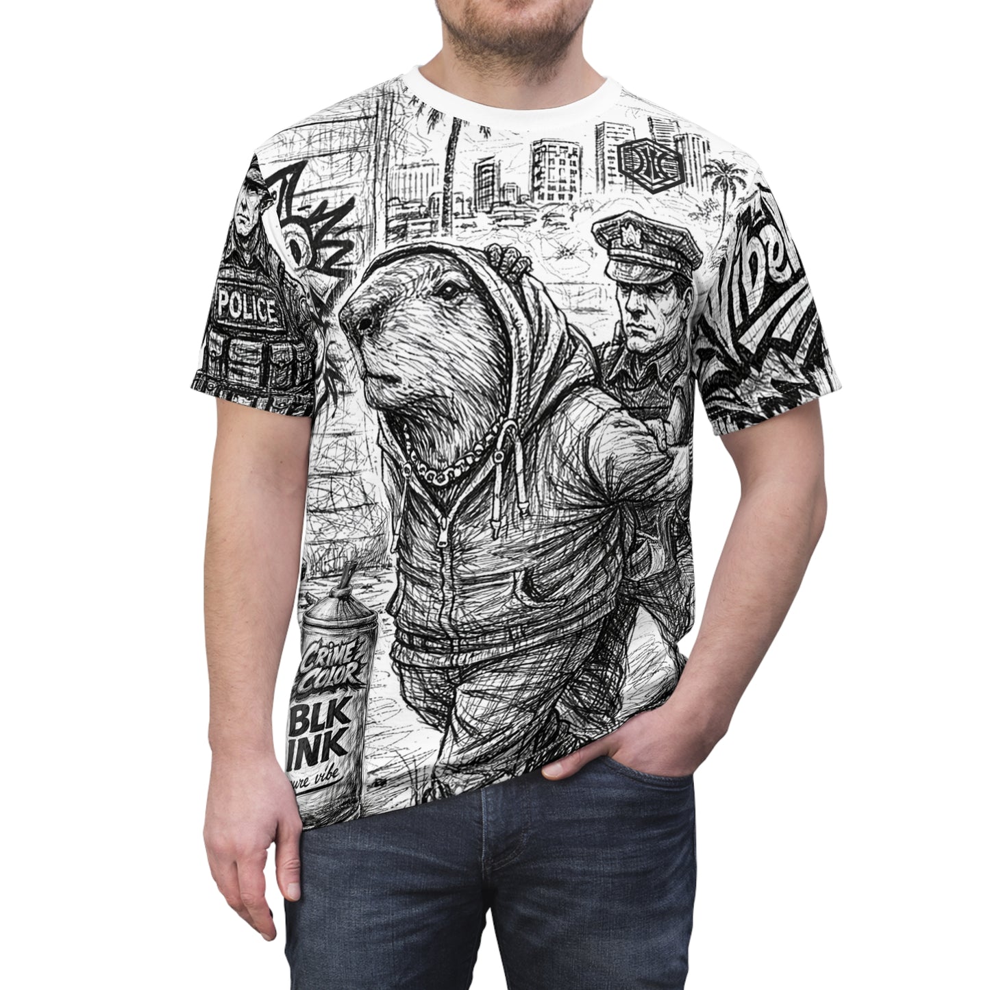 VIBEWEAR - "Crime Vibe" Unisex Cut & Sew Tee (AOP)