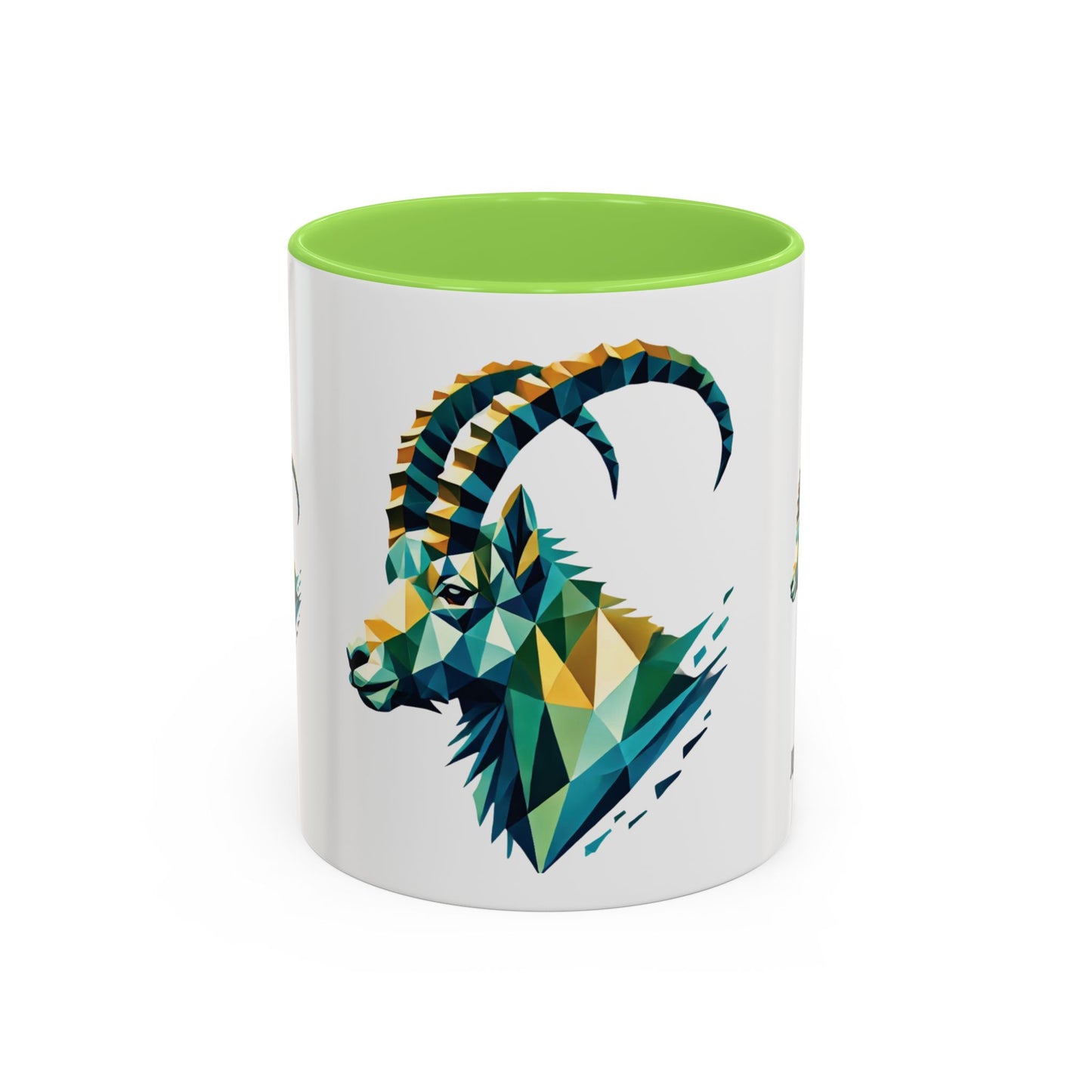 Swiss "Geometric Capricorn" Mug - 11oz & 15oz, Unique Animal Art Coffee Cup for Nature Lovers