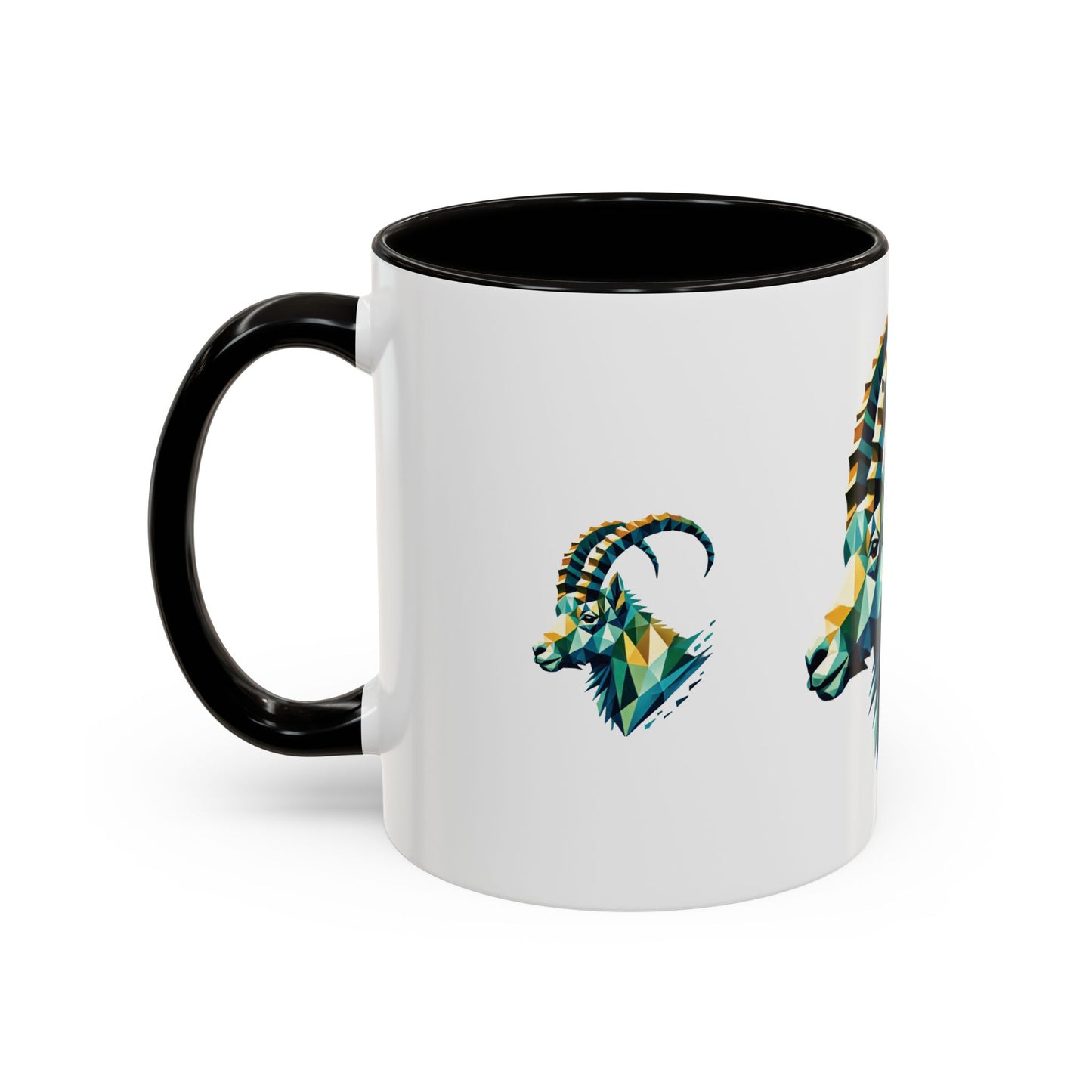 Swiss "Geometric Capricorn" Mug - 11oz & 15oz, Unique Animal Art Coffee Cup for Nature Lovers