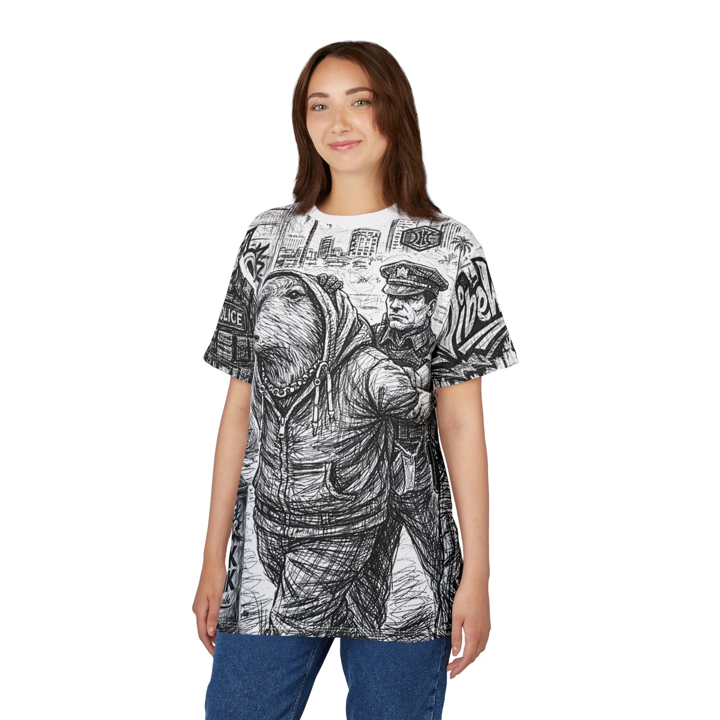 VIBEWEAR - "Crime Vibe" Unisex Cut & Sew Tee (AOP)