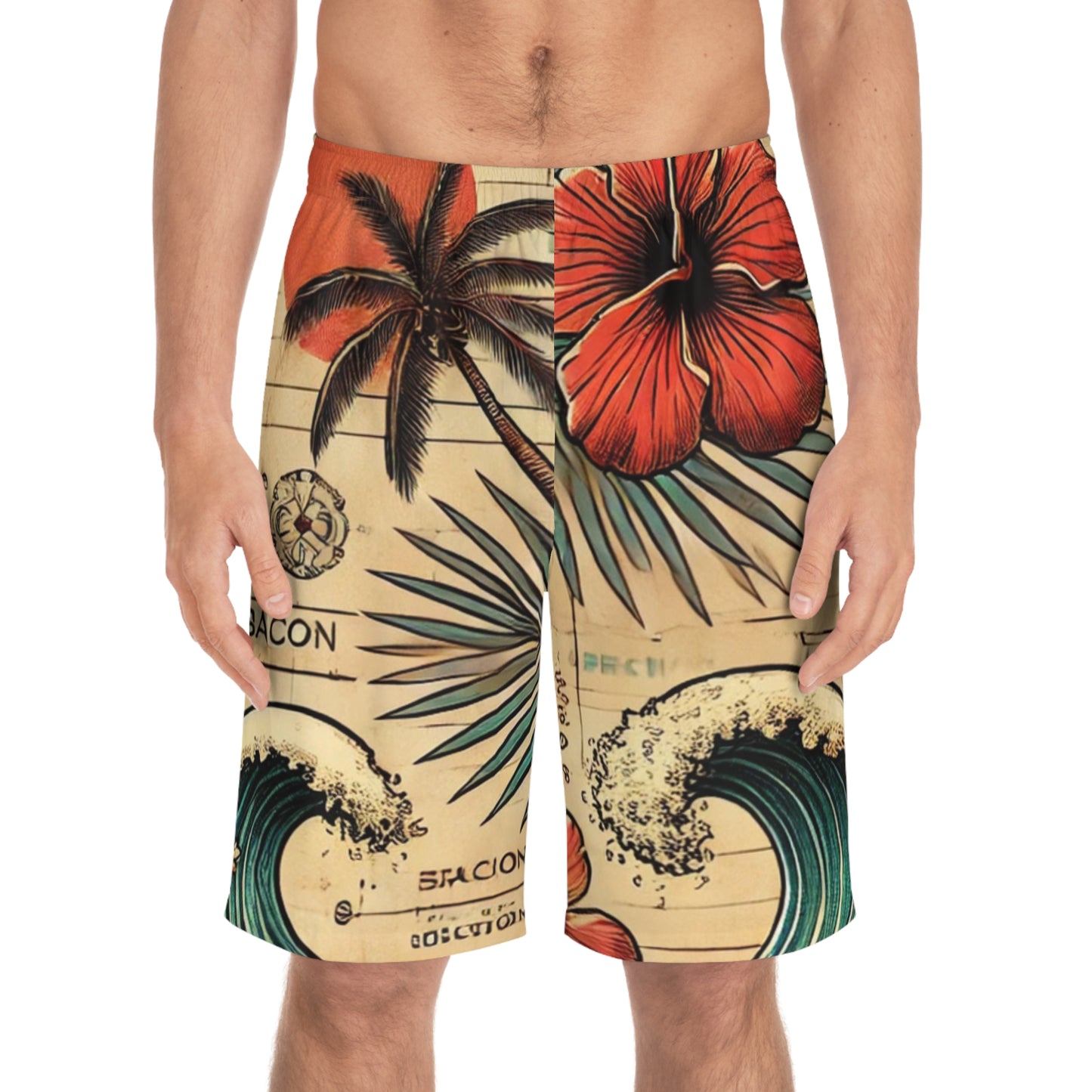 BCNWRLD "Tropical Bacon" Men's Board Shorts - Summer Swimwear