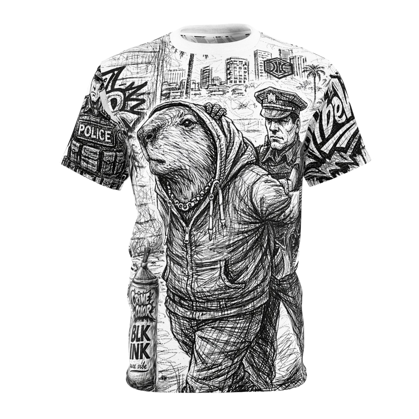 VIBEWEAR - "Crime Vibe" Unisex Cut & Sew Tee (AOP)