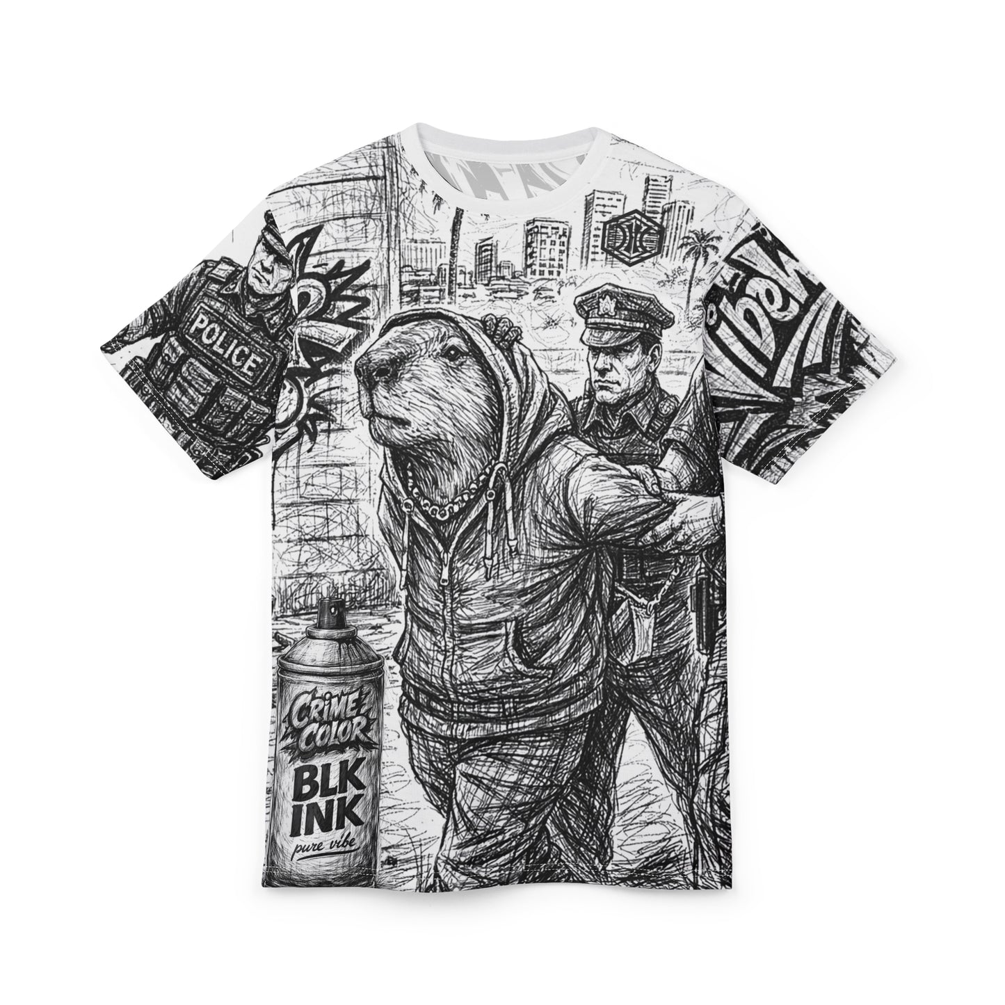 VIBEWEAR - "Crime Vibe" Unisex Cut & Sew Tee (AOP)