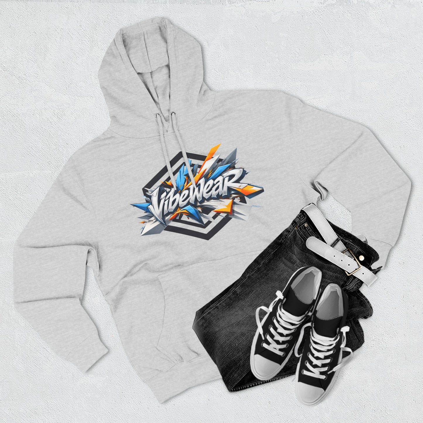 VIBE WEAR -  "GANG" Three-Panel Fleece Hoodie