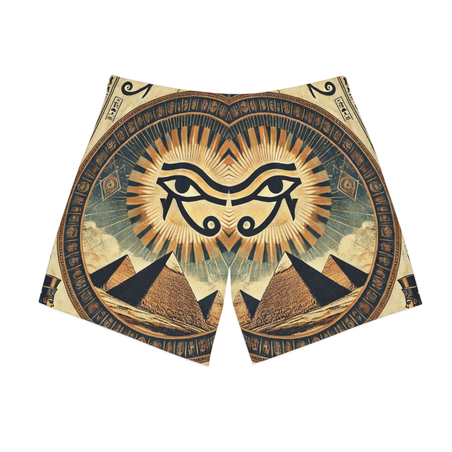 SPIRITS „Pyramidz“ Men's Elastic Beach Shorts (AOP)