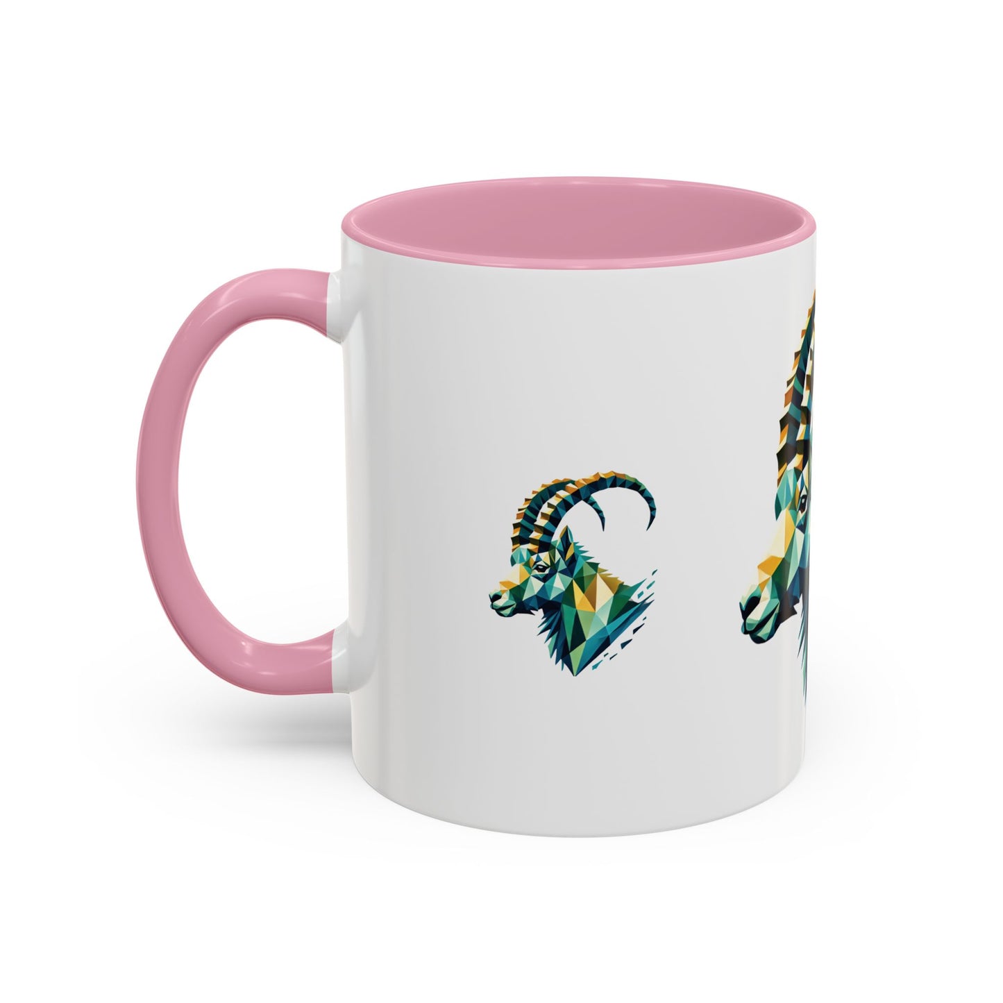 Swiss "Geometric Capricorn" Mug - 11oz & 15oz, Unique Animal Art Coffee Cup for Nature Lovers