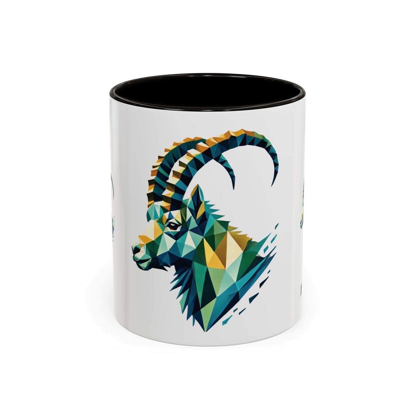 Swiss "Geometric Capricorn" Mug - 11oz & 15oz, Unique Animal Art Coffee Cup for Nature Lovers