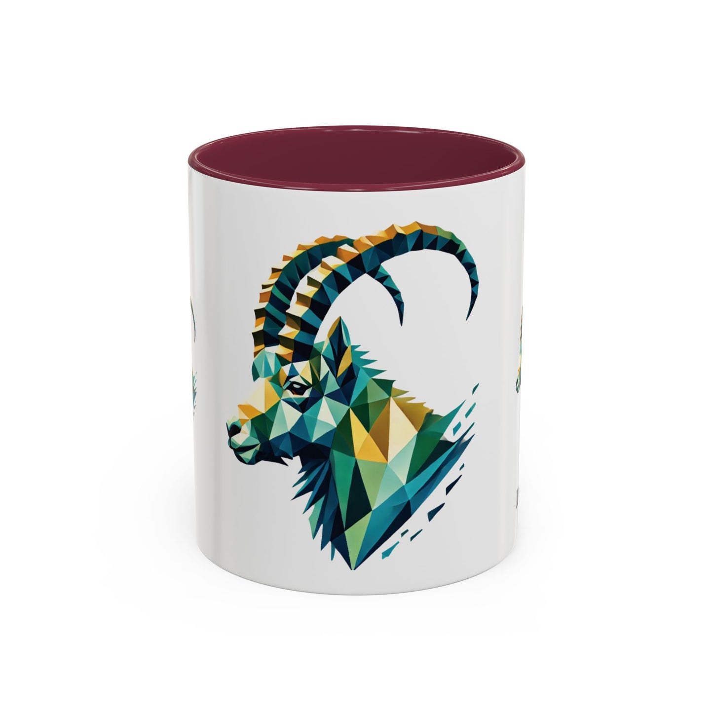 Swiss "Geometric Capricorn" Mug - 11oz & 15oz, Unique Animal Art Coffee Cup for Nature Lovers