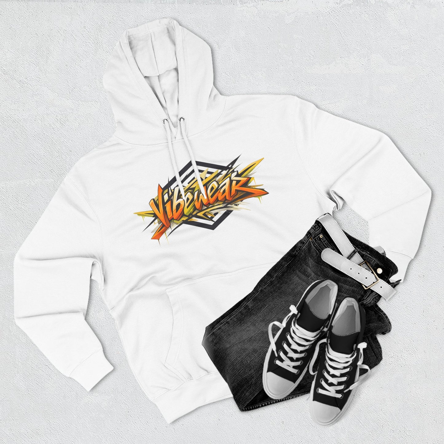 VIBE WEAR -  "BRUH" Three-Panel Fleece Hoodie