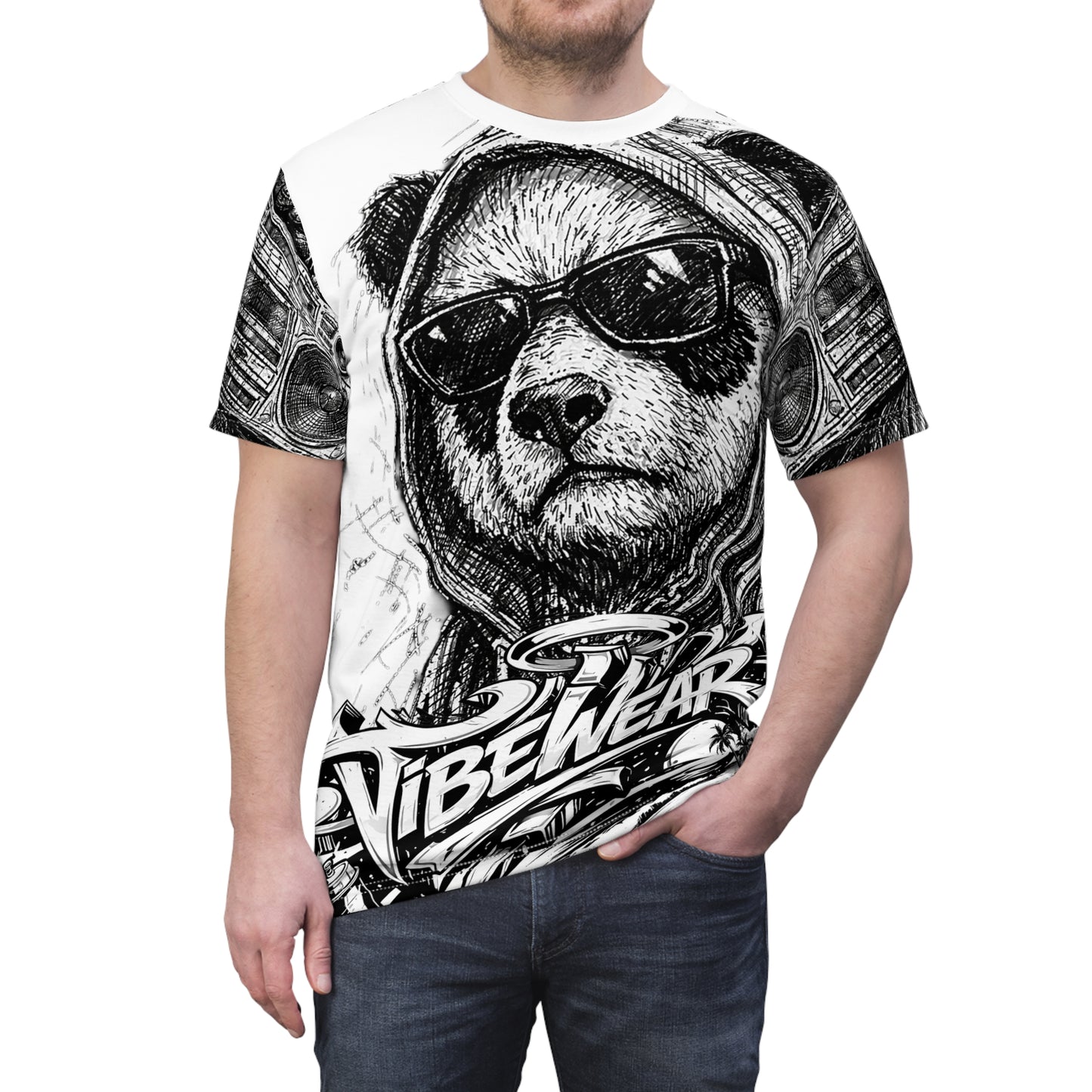 VIBEWEAR - "Attitude" Unisex Cut & Sew Tee (AOP)