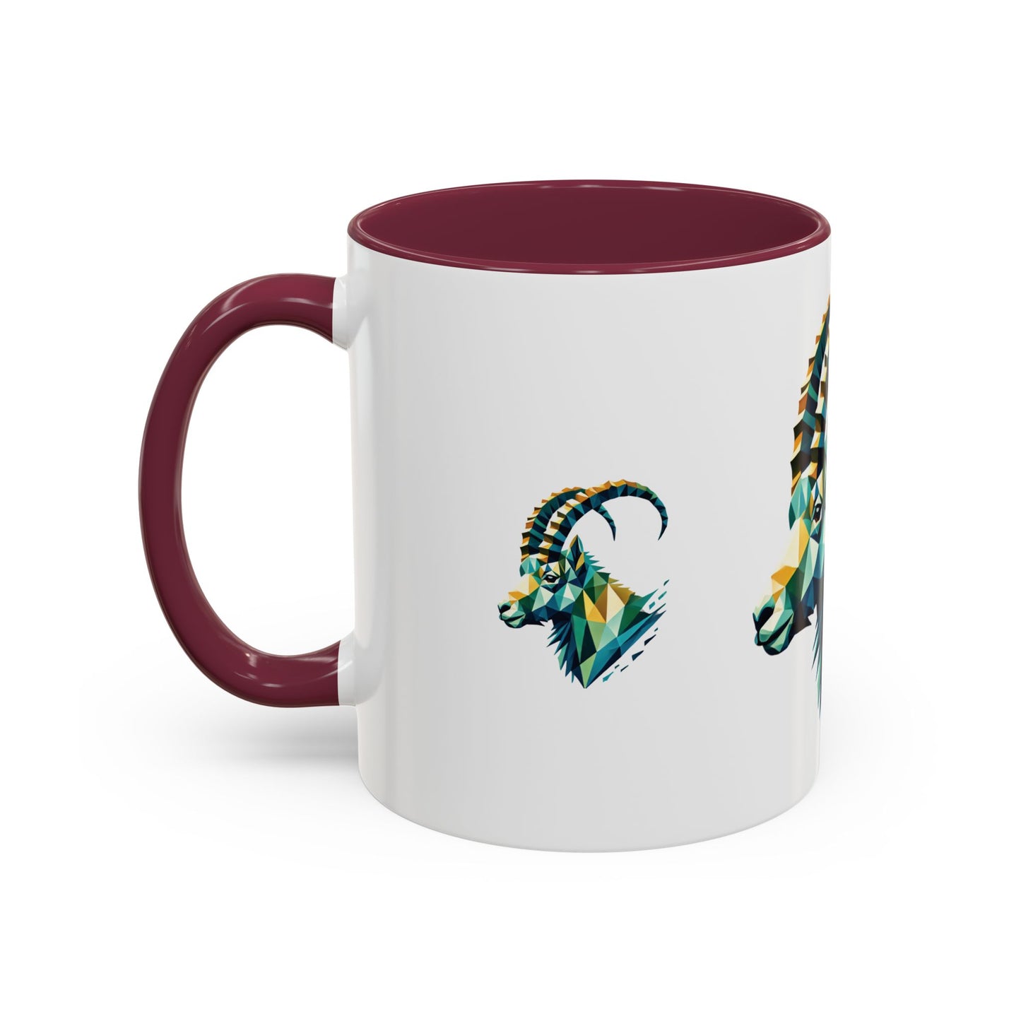 Swiss "Geometric Capricorn" Mug - 11oz & 15oz, Unique Animal Art Coffee Cup for Nature Lovers