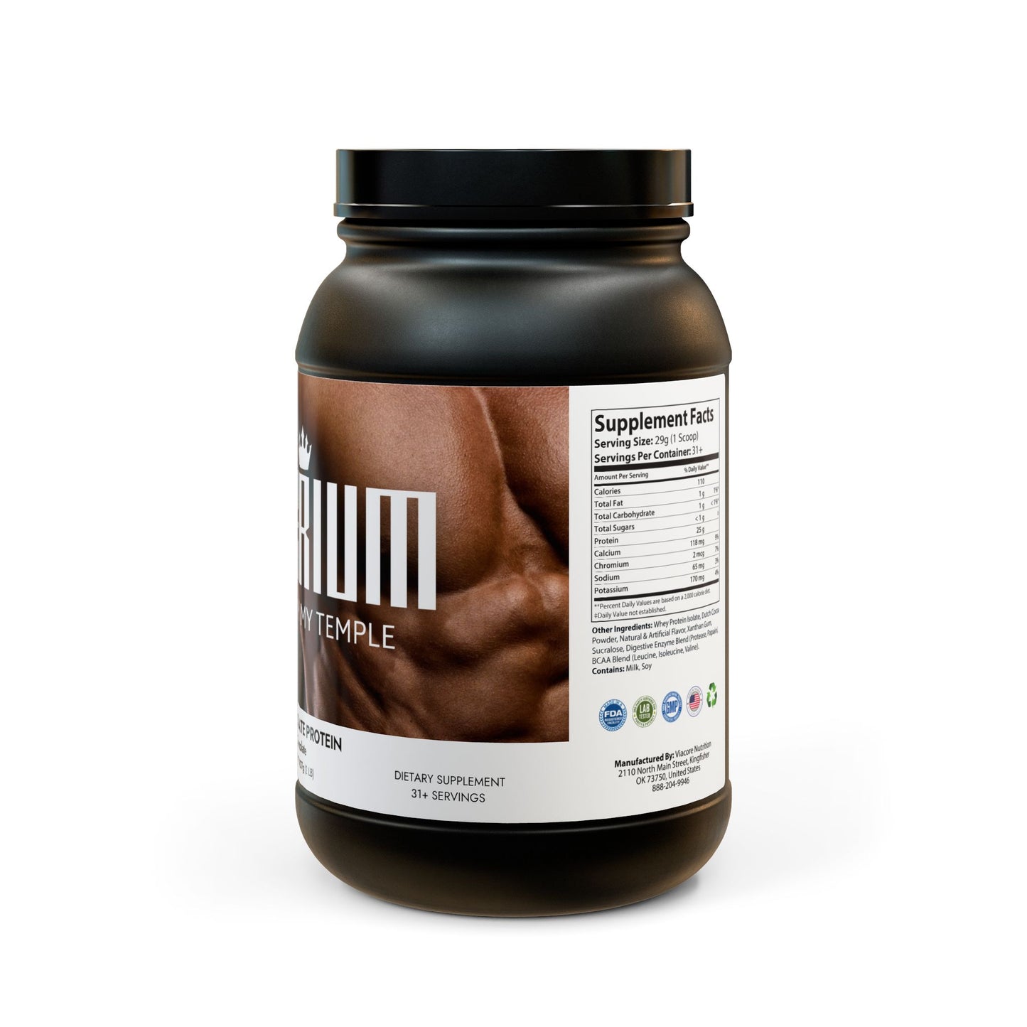 CLERIUM  Whey Isolate Protein Supplement (907g, 2lb)