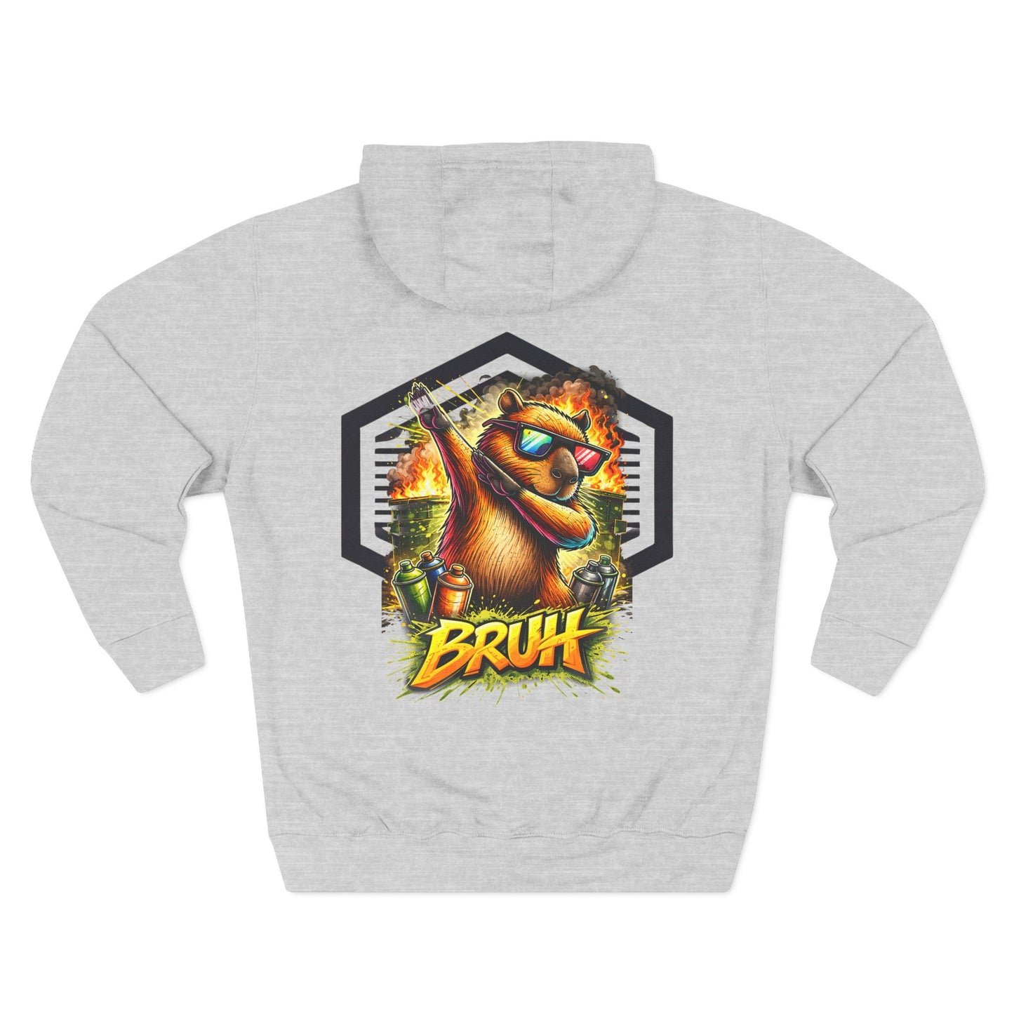 VIBE WEAR -  "BRUH" Three-Panel Fleece Hoodie