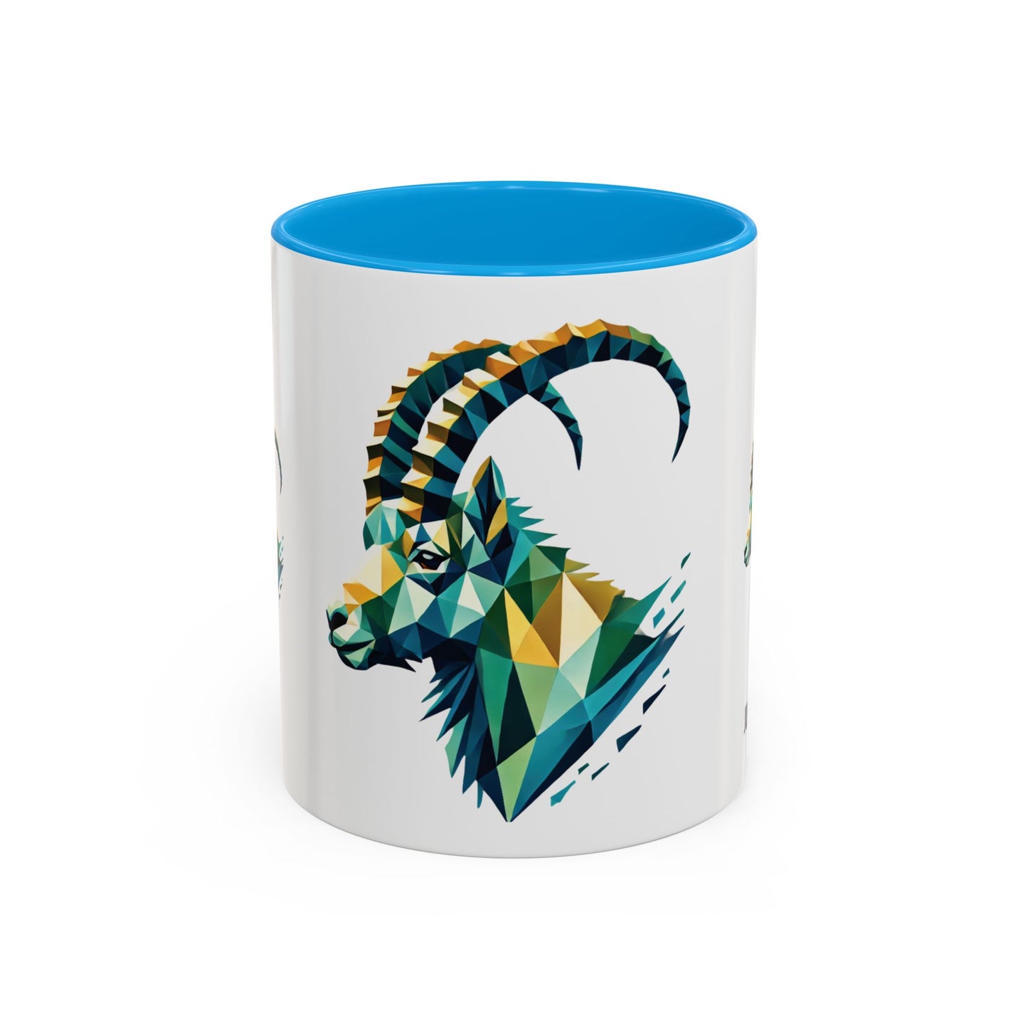 Swiss "Geometric Capricorn" Mug - 11oz & 15oz, Unique Animal Art Coffee Cup for Nature Lovers