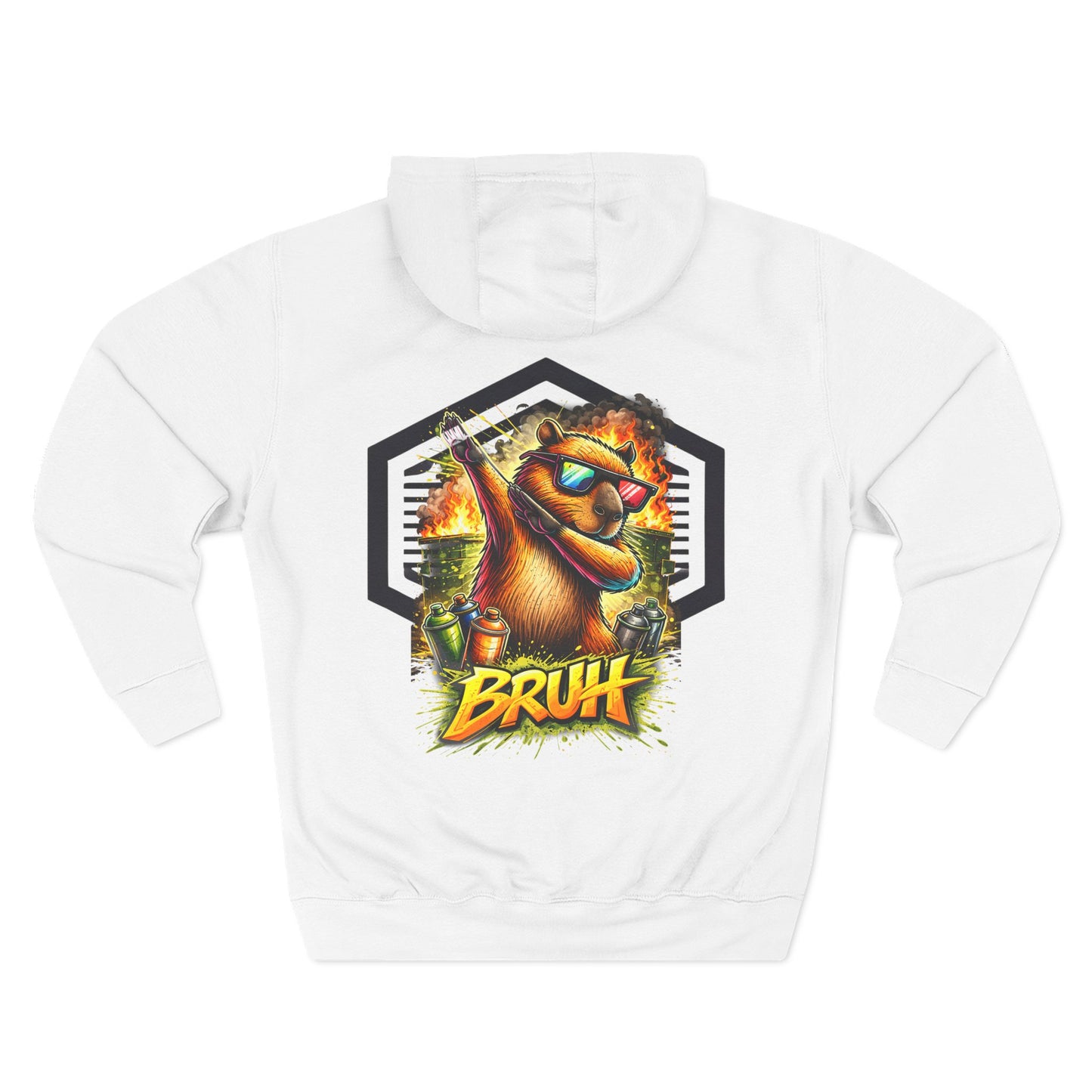 VIBE WEAR -  "BRUH" Three-Panel Fleece Hoodie