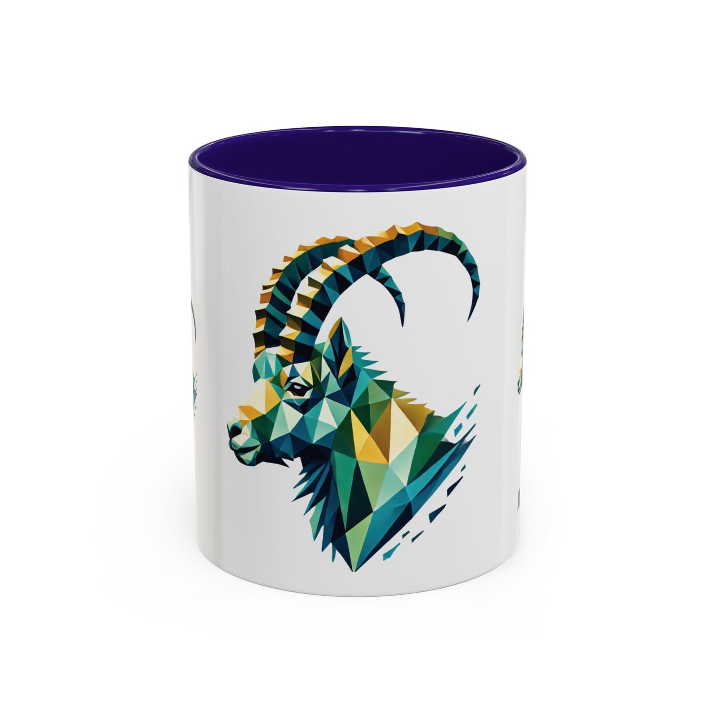 Swiss "Geometric Capricorn" Mug - 11oz & 15oz, Unique Animal Art Coffee Cup for Nature Lovers