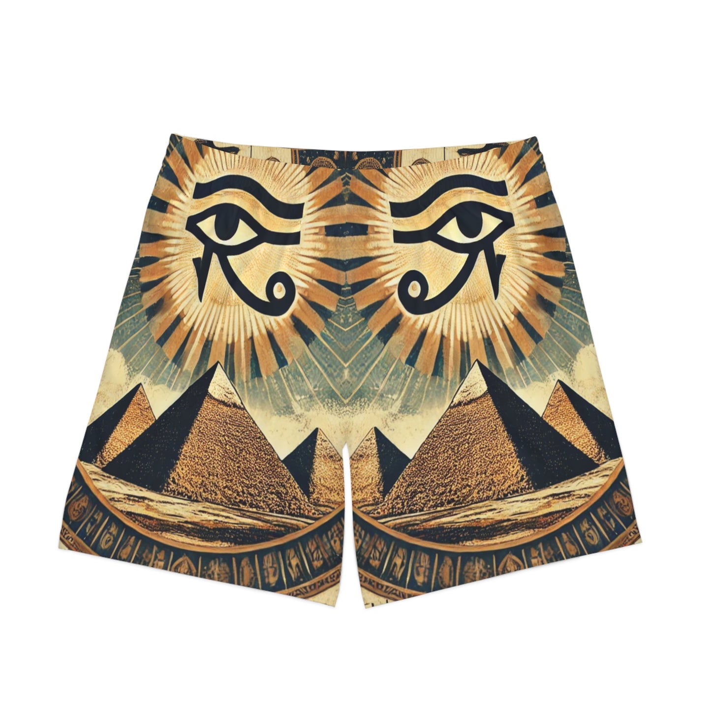 SPIRITS „Pyramidz“ Men's Elastic Beach Shorts (AOP)