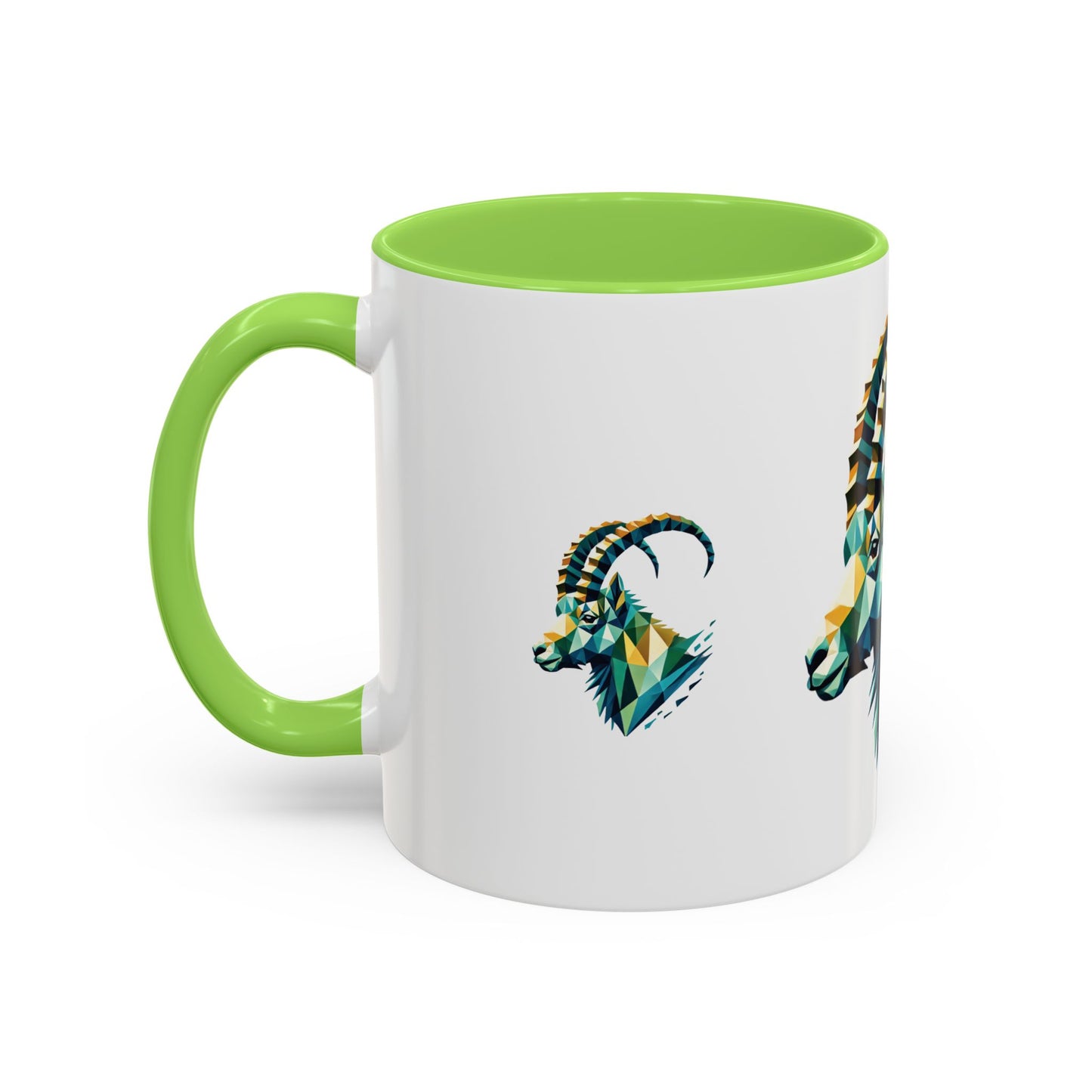 Swiss "Geometric Capricorn" Mug - 11oz & 15oz, Unique Animal Art Coffee Cup for Nature Lovers