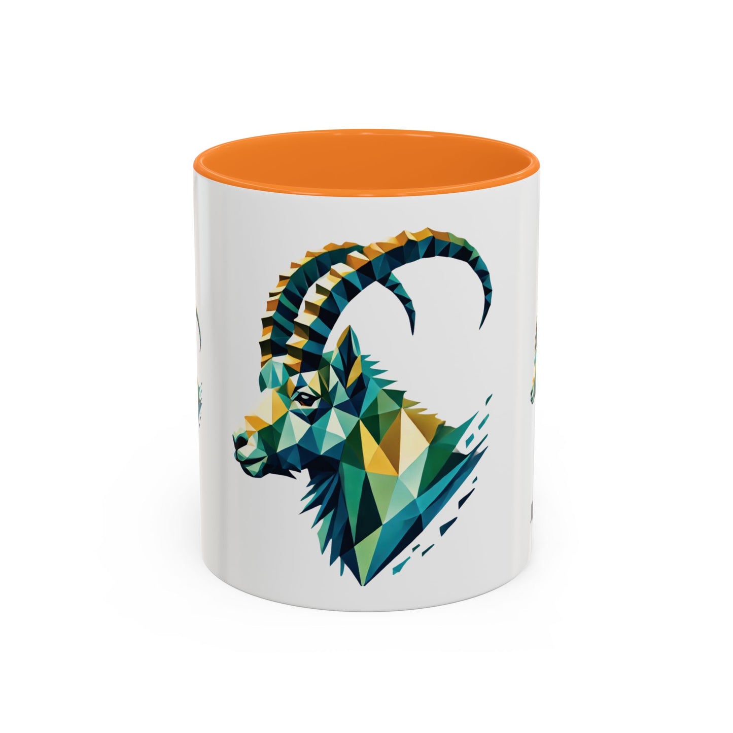 Swiss "Geometric Capricorn" Mug - 11oz & 15oz, Unique Animal Art Coffee Cup for Nature Lovers